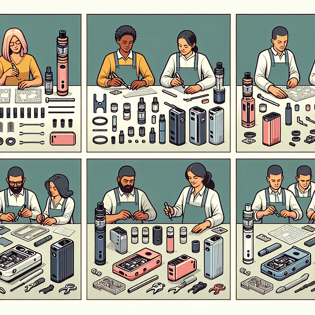 technicians assembling luxury vapes