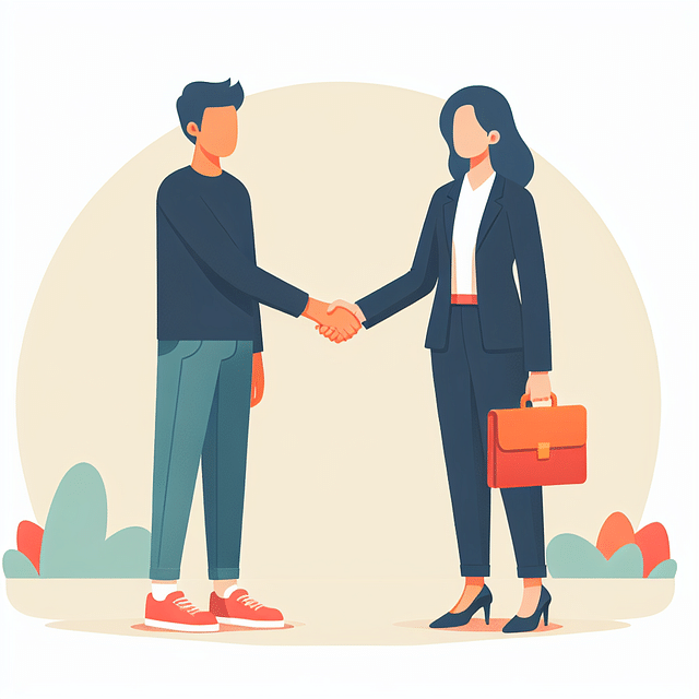 handshake between a citizen and a legislator