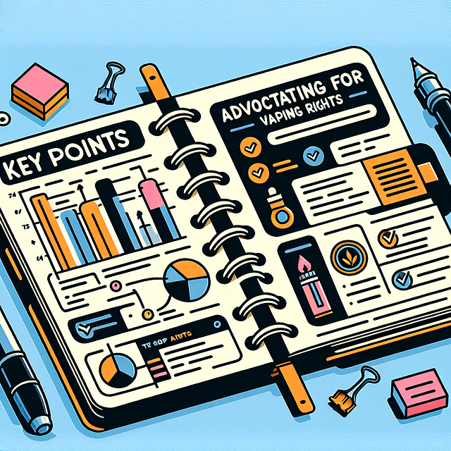 notebook with key points about vaping advocacy
