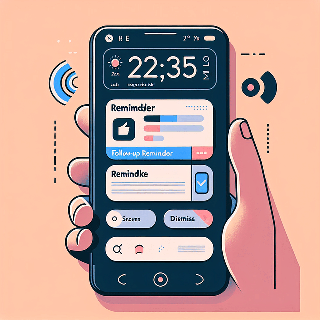 follow-up reminder on a smartphone