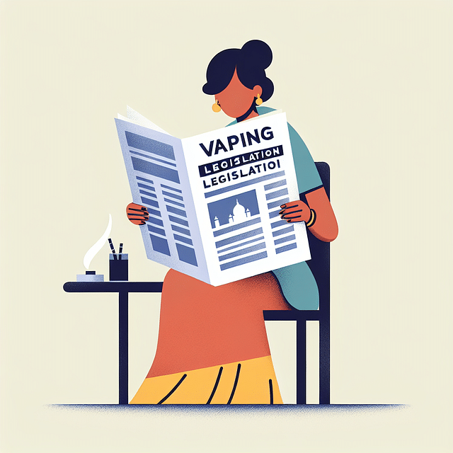 person reading news on vaping legislation