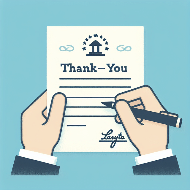 Thank you note for a legislator