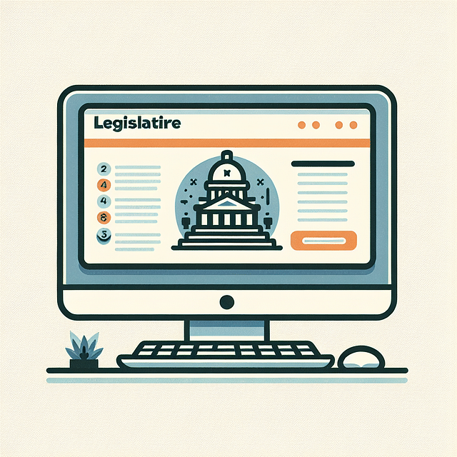 Legislative research on a computer screen