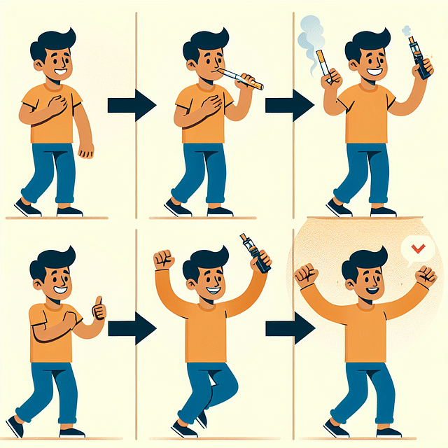 Individual sharing a personal vaping success story